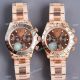 Swiss Quality Copy Rolex Rose Gold Daytona 40 Watch Black Ceramic Bezel Chocolate Dial (2)_th.jpg